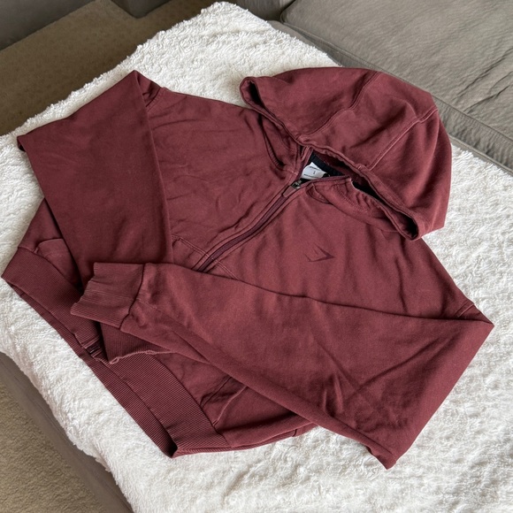 Gymshark Burgundy Maroon Zipup Hoodie - Picture 5 of 5